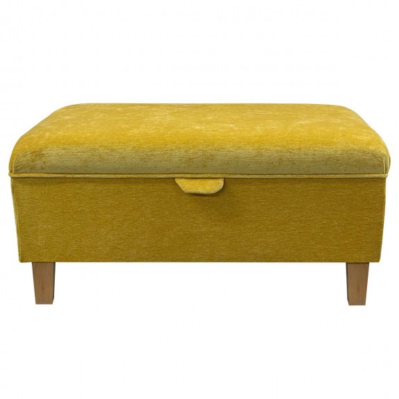 Storage Footstool, Ottoman, Pouffe in a Manhattan Gold Marl Velvet Fabric