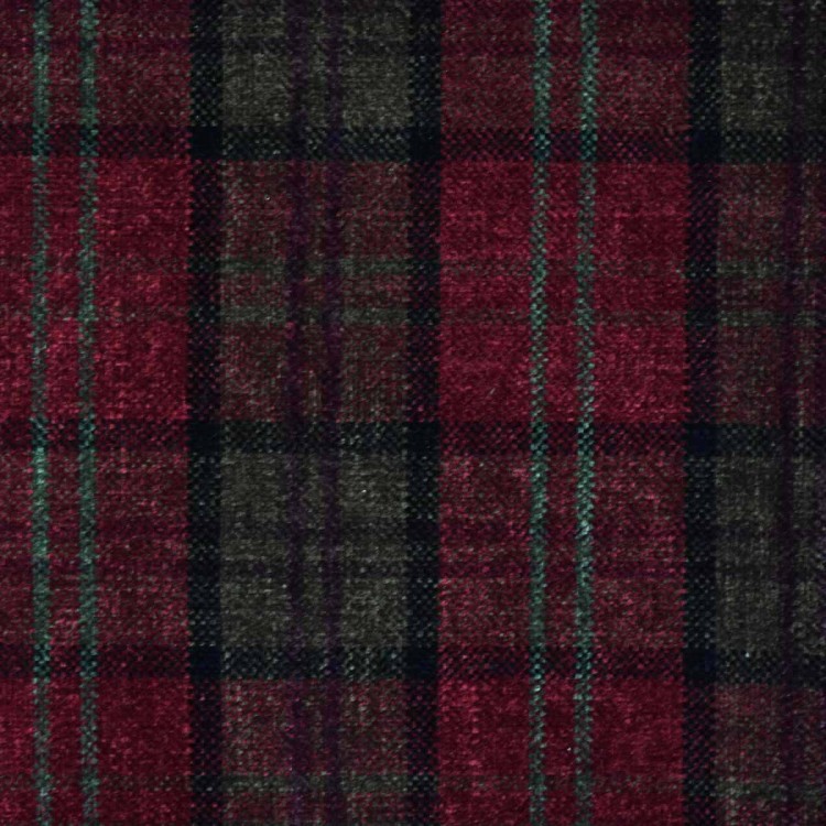 Mini Chaise Longue in a Lana Red Tartan Fabric LAN1258 | Beaumont