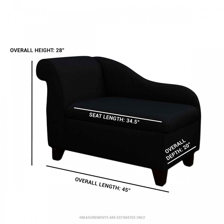 Storage Chaise Longue in an Atlanta Grey Fabric | Beaumont