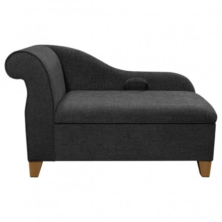 Storage Chaise Longue in an Atlanta Grey Fabric | Beaumont