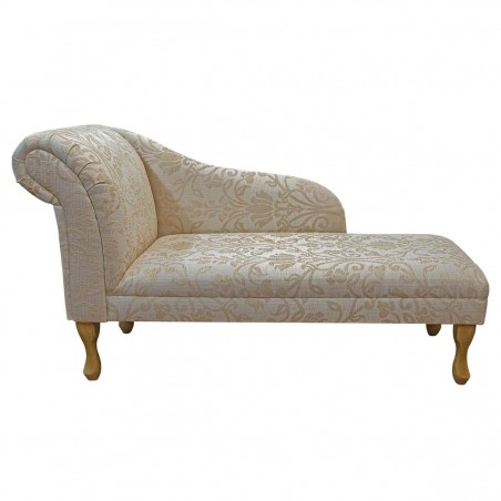 Medium Chaise Longue in a Medallion Gold Fabric SR17050 | Beaumont