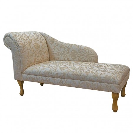 Medium Chaise Longue in a Medallion Gold Fabric SR17050 | Beaumont
