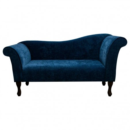 Designer Chaise Sofa in Manhattan Navy Marl Velvet Fabric | Beaumont