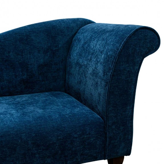 Designer Chaise Sofa in a Manhattan Navy Marl Velvet Fabric