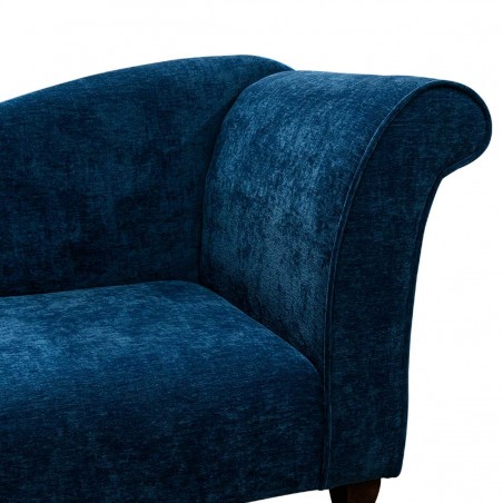 Designer Chaise Sofa in Manhattan Navy Marl Velvet Fabric | Beaumont