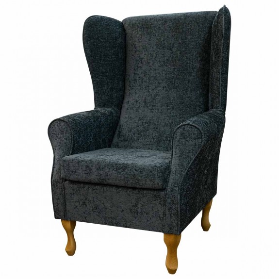 Large High Back Chair in a Carlton Charcoal Fabric
