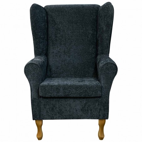 Large High Back Chair in a Carlton Charcoal Fabric | Beaumont