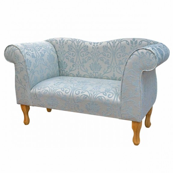 Small Chaise Sofa in Woburn Blue Medallion Fabric SR17051 | Beaumont