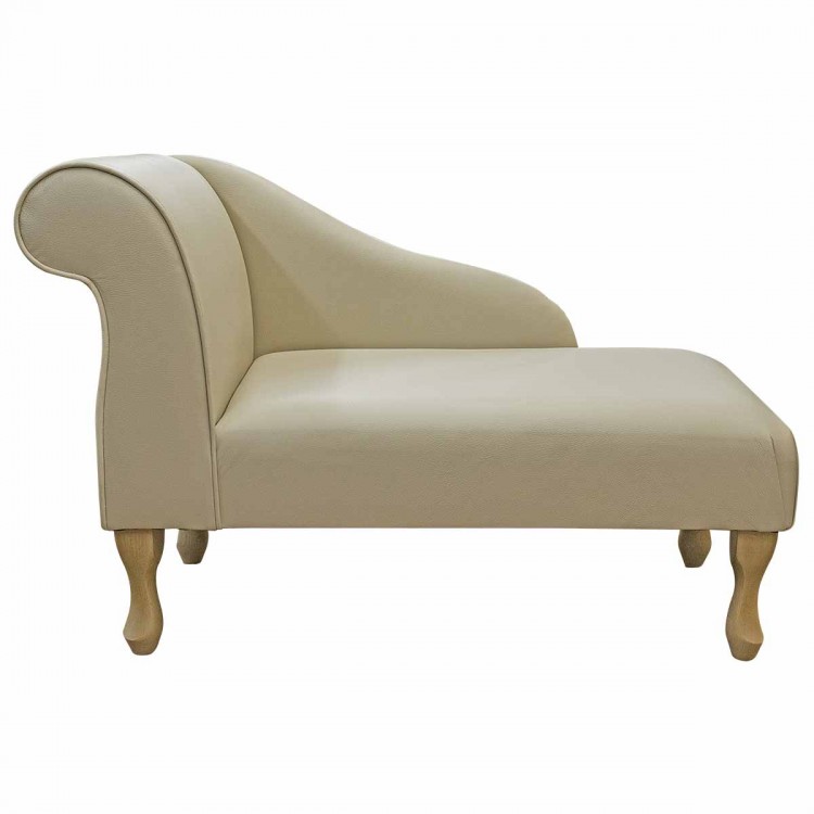 Mini Chaise Longue in Madras Dollaro Cream Genuine Leather | Beaumont
