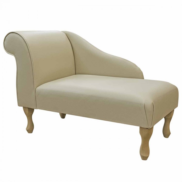 Mini Chaise Longue in Madras Dollaro Cream Genuine Leather | Beaumont