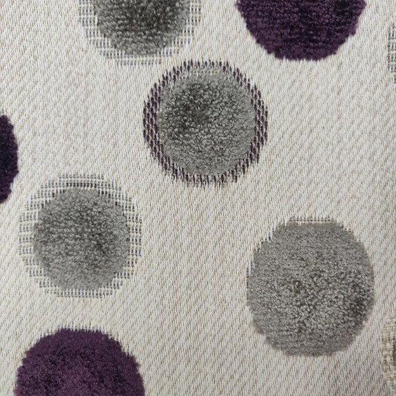 LUXE Storage Footstool, Ottoman, Pouffe in an Eleganza Spot Grey And Damson Fabric