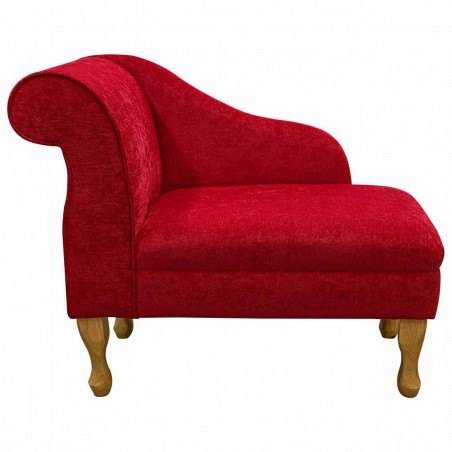 Compact Chaise Longue in a Pimlico Red Fabric SR16022 | Beaumont