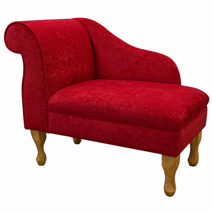 Compact Chaise Longue in a Pimlico Red Fabric SR16022 | Beaumont