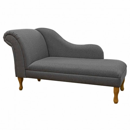 Large Chaise Longue Dundee Herringbone Grey Fabric SR13609 | Beaumont