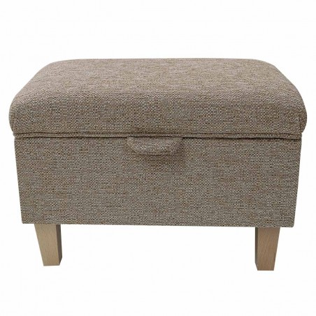 Storage Ottoman in Caledonian Textured Plains Nutmeg Fabric | Beaumont