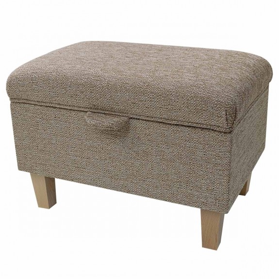 Storage Ottoman in Caledonian Textured Plains Nutmeg Fabric | Beaumont