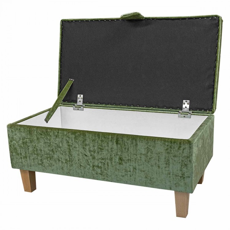 Storage Footstool in Pastiche Slub Citrus Fabric SR18019 | Beaumont