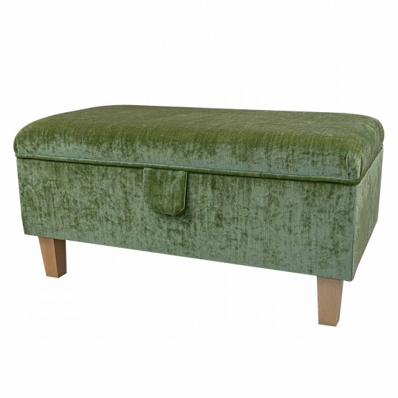 Storage Footstool in Pastiche Slub Citrus Fabric SR18019 | Beaumont
