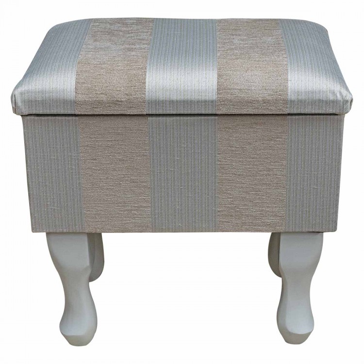 striped beige dressing table stool