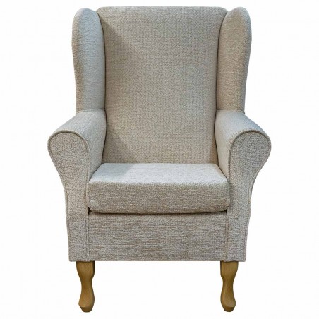 beige boucle accent chair