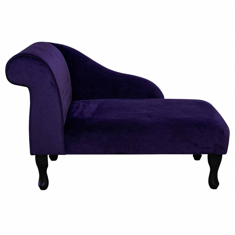 Mini Chaise Longue in a Malta Amethyst Deluxe Velvet Fabric | Beaumont