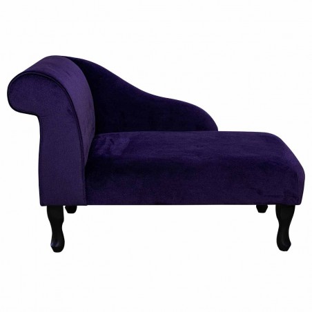 Mini Chaise Longue in a Malta Amethyst Deluxe Velvet Fabric | Beaumont