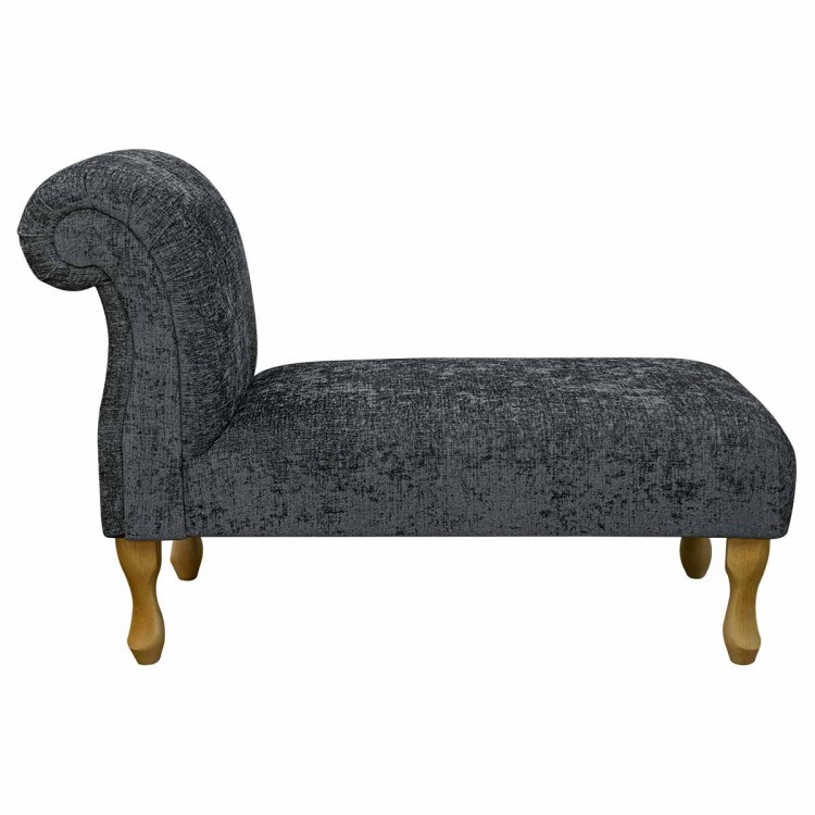 Mini Chaise Longue in a Carlton Charcoal Fabric | Beaumont