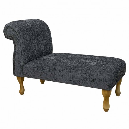 Mini Chaise Longue in a Carlton Charcoal Fabric | Beaumont