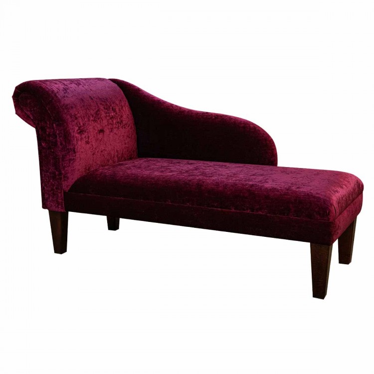 Medium Chaise Longue in a Pastiche Slub Wine Fabric SR18013 | Beaumont