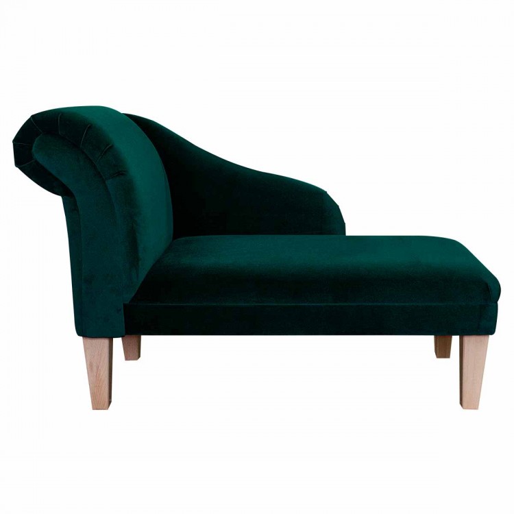Medium Chaise Longue in a Malta Jasper Deluxe Velvet Fabric | Beaumont
