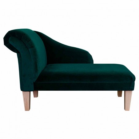 Medium Chaise Longue in a Malta Jasper Deluxe Velvet Fabric | Beaumont