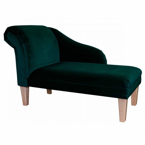 Medium Chaise Longue in a Malta Jasper Deluxe Velvet Fabric | Beaumont