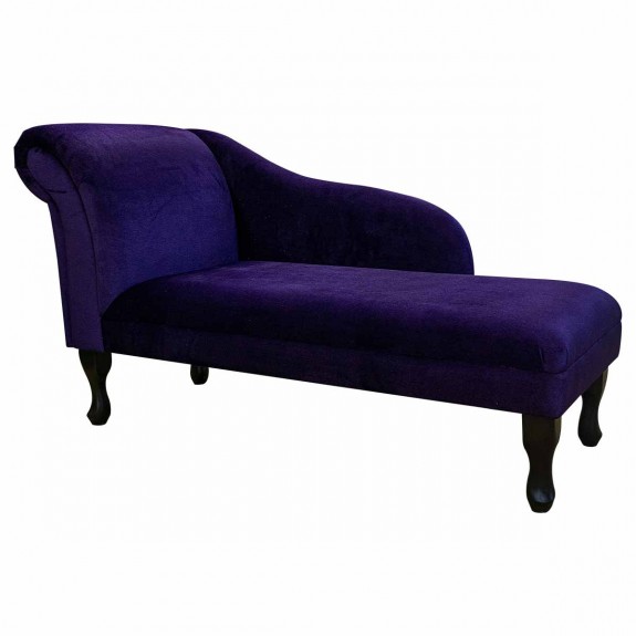 Medium Chaise Longue in Malta Amethyst Deluxe Velvet Fabric | Beaumont