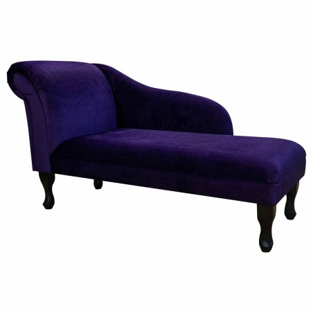 Medium Chaise Longue in Malta Amethyst Deluxe Velvet Fabric | Beaumont