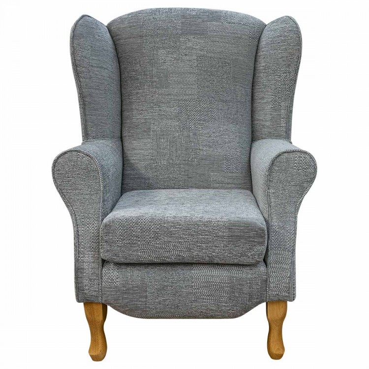 Duchess Armchair in Maida Vale Plain Check Grey Fabric | Beaumont