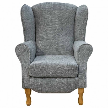 Duchess Armchair in Maida Vale Plain Check Grey Fabric | Beaumont