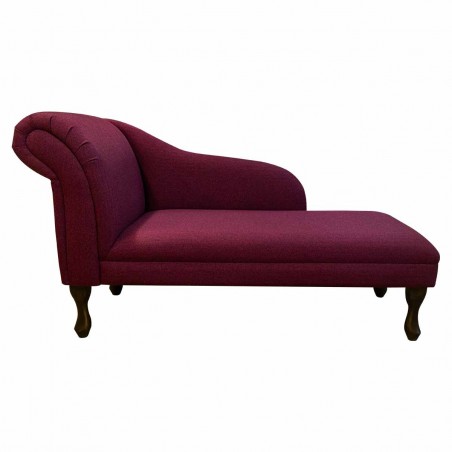 Medium Chaise Longue in a Tweed Wine Red Fabric | Beaumont