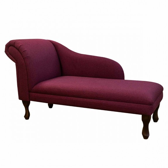 Medium Chaise Longue in a Tweed Wine Red Fabric | Beaumont