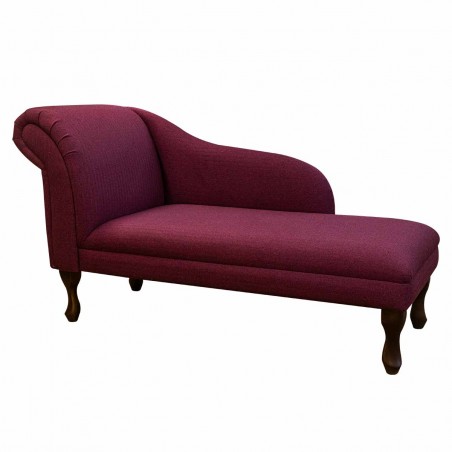 Medium Chaise Longue in a Tweed Wine Red Fabric | Beaumont