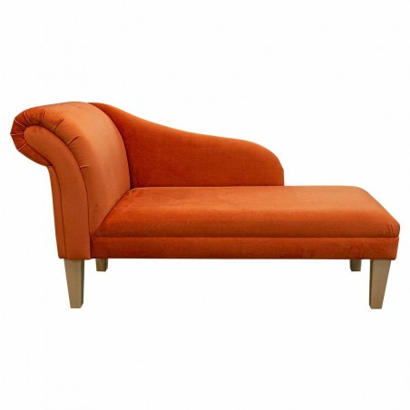Medium Chaise Longue in a Monaco Pumpkin Orange Fabric | Beaumont