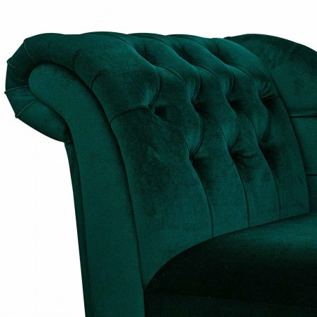 Buttoned Chaise Longue in Malta Jasper Deluxe Velvet Fabric | Beaumont