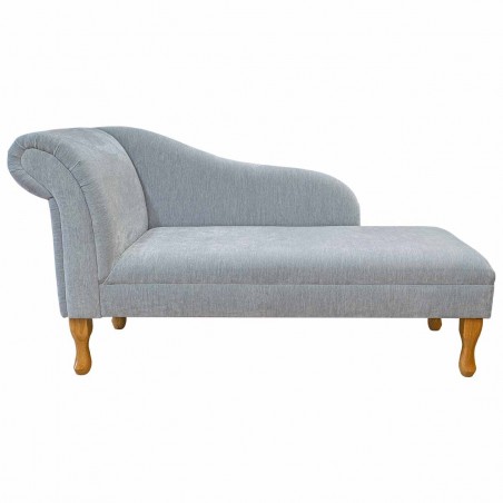 Medium Chaise Longue in a Manhattan Ice Marl Velvet Fabric | Beaumont