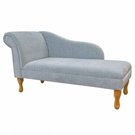Medium Chaise Longue in a Manhattan Ice Marl Velvet Fabric | Beaumont