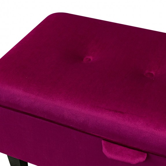 Buttoned Storage Footstool, Ottoman, Pouffe in a Monaco Boysenberry Supersoft Velvet Fabric