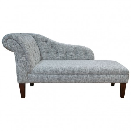 Medium Chaise Longue in Cromwell Weave Silver Fabric SR14776 | Beaumont