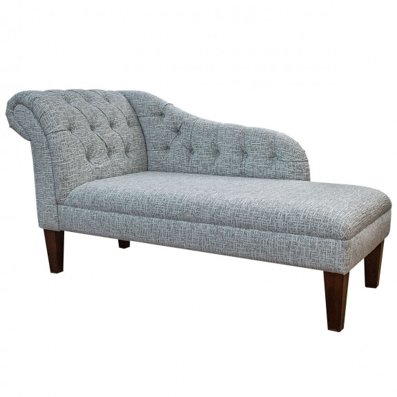 Medium Chaise Longue in Cromwell Weave Silver Fabric SR14776 | Beaumont