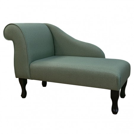 Mini Chaise Longue in Dundee Herringbone Sage Fabric SR13635 | Beaumont