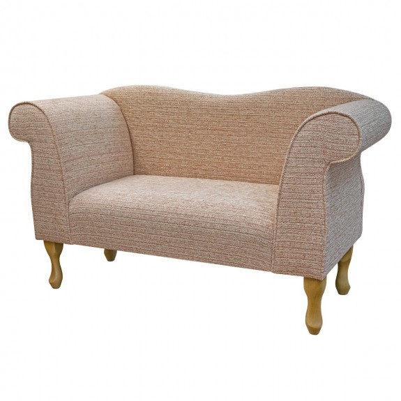 Small Chaise Sofa in Caledonian Textured Plains Rose Fabric SR15231 | Beaumont