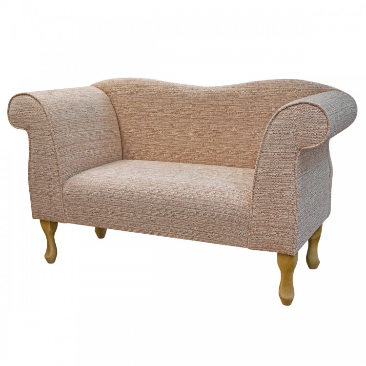 Small Chaise Sofa in Caledonian Textured Plains Rose Fabric SR15231 | Beaumont