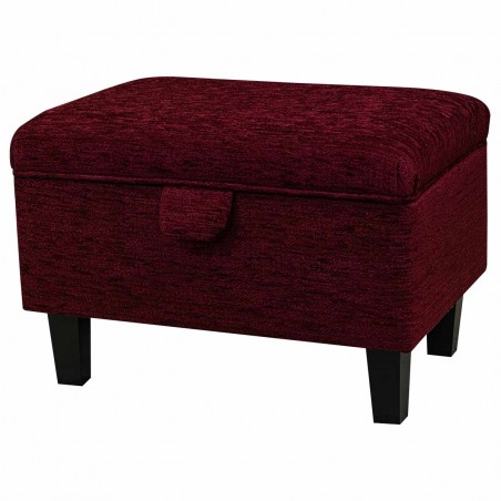 claret red boucle footstool